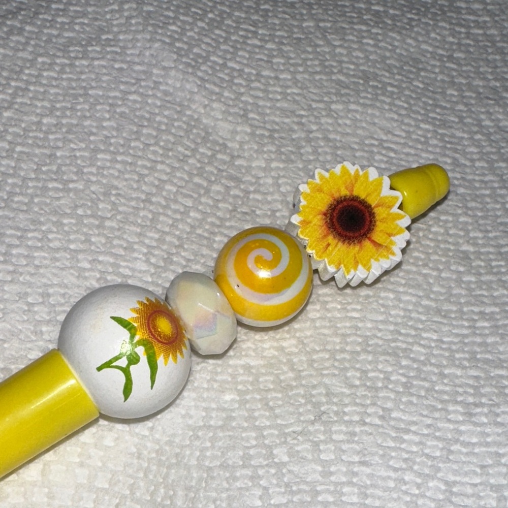 Sunflower Handmade Pen with yellow accents